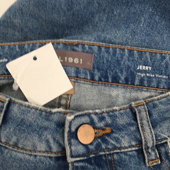 DL1961 Jerry High Rise Vintage straight jeans raw edge Westbrook distress new 27 - Picture 13 of 13